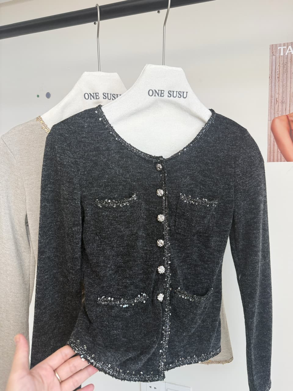 skk store paris 높음 세트 패션 위크 260g 레트로 천 골드 샤오시엔 재킷 절묘한 분장 ~ 중 느슨함 상세 이미지 14