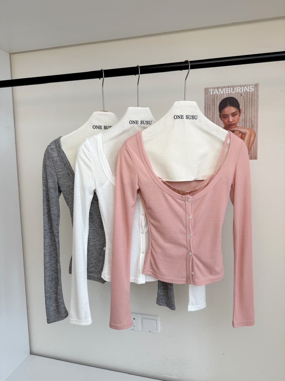 jmshop 한 여성 분위기 순수한 욕망 레이스 레이스 페이크 레이어드 맨위 여성 가을 긴팔 아세트산 니트 스웨터 상세 이미지 13