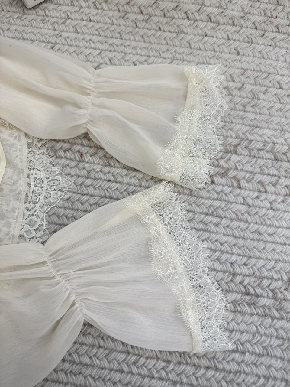 감사합니다. 아니요 고기 레이스 측면 패치워크 광장 칼라 나팔 긴팔 시폰 셔츠 여성 가을 부드러운 쇼트 스타일 인형 셔츠 맨위 상세 이미지 23