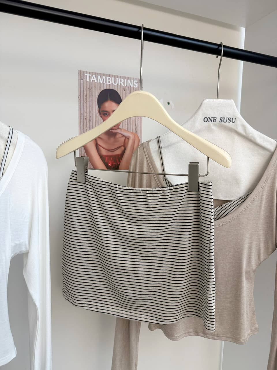 jmshop 원에서 look 스트라이프 니트 슬립 타이트 스커트 반신 스커트 주간 실크 양모 긴팔 티셔츠 3종 세트 상세 이미지 22