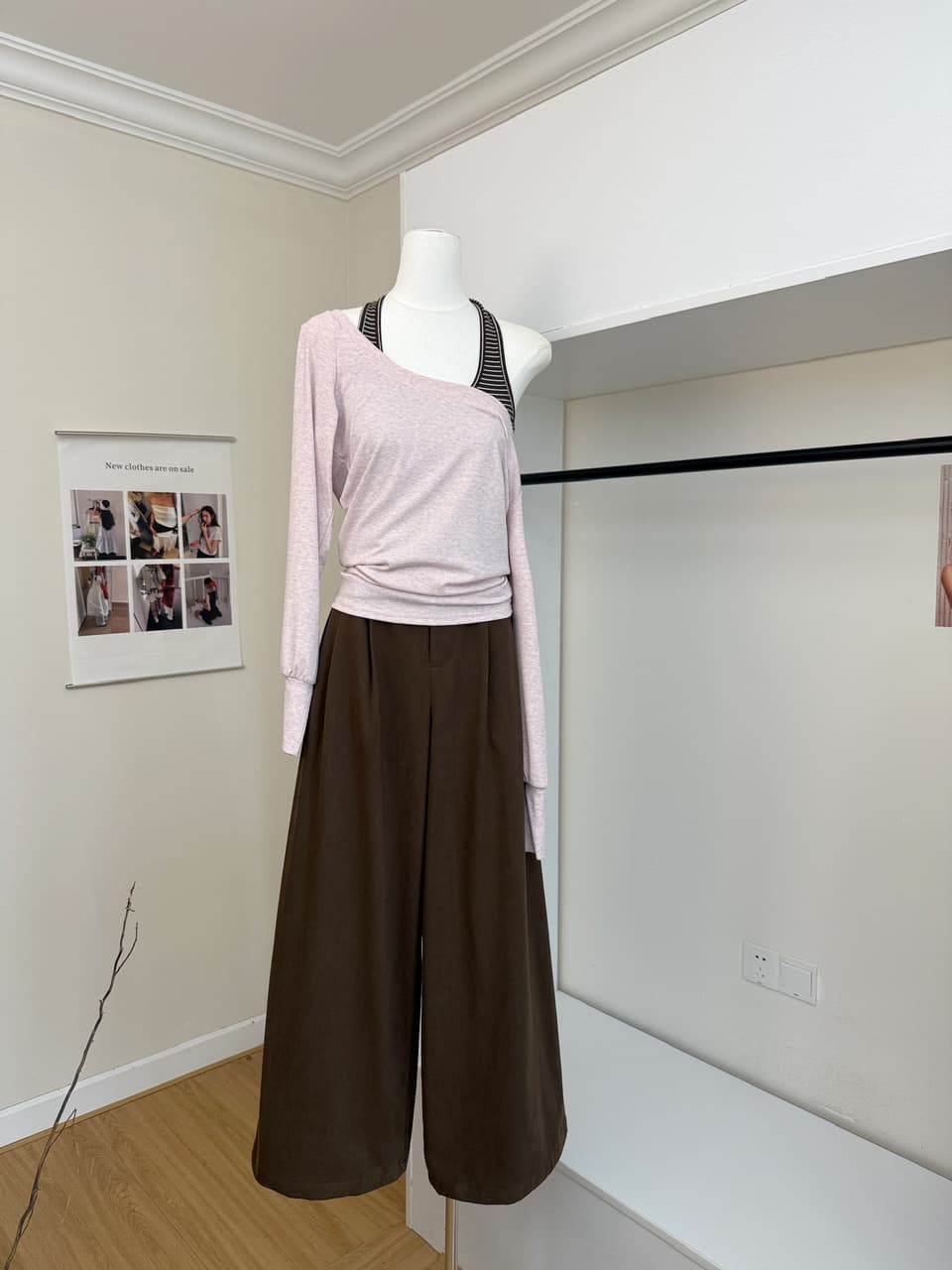 송 긍정적 인 En 커피 색상 워시 물 면 플리츠 스트레이트 캐주얼 바지 여성 가을 하이웨이스트 한 부서 착용 가져 가라. 루즈핏 와이드 레그 팬츠 어린이 상세 이미지 7