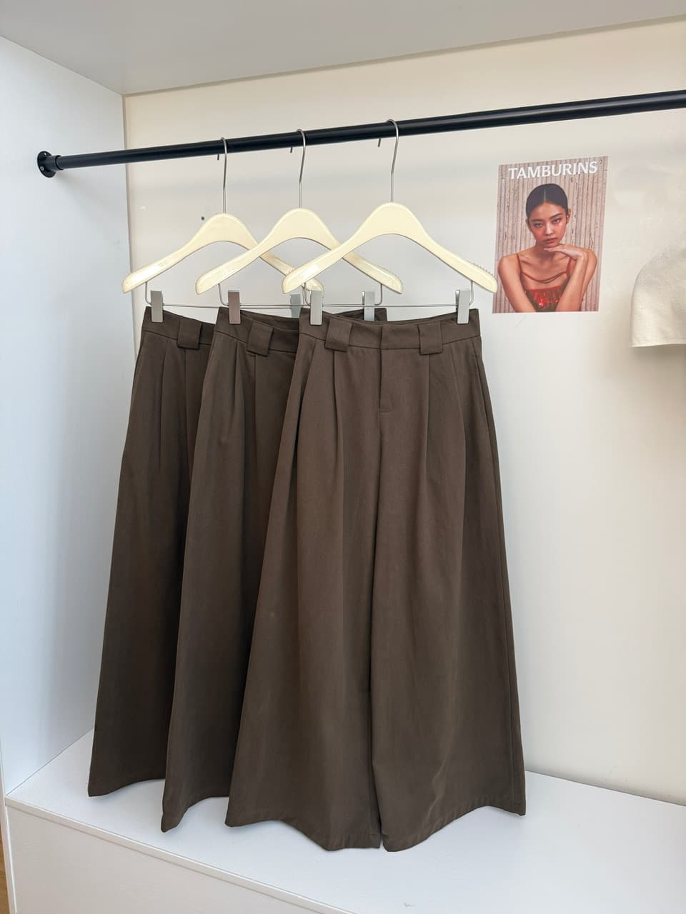 송 긍정적 인 En 커피 색상 워시 물 면 플리츠 스트레이트 캐주얼 바지 여성 가을 하이웨이스트 한 부서 착용 가져 가라. 루즈핏 와이드 레그 팬츠 어린이 상세 이미지 14