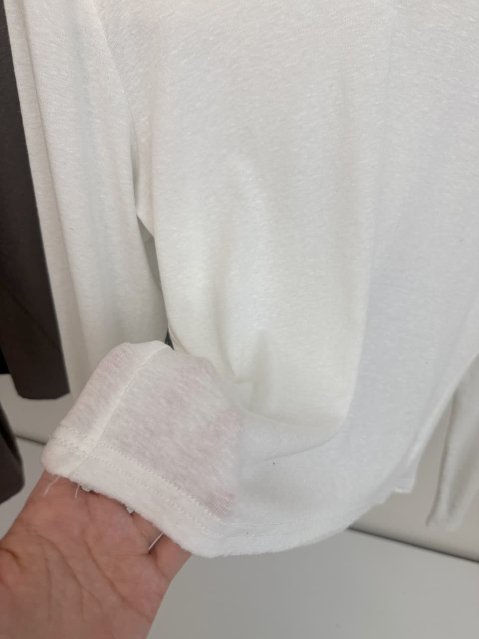 sun11 통기성 부드러운 t 화이트 V넥 라이 경기 서울 긴팔 티셔츠 여성 가을 180g 얇고 가벼운 니트 맨위 상세 이미지 18