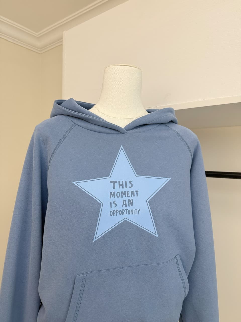 yookson vintage star 높음 그램 다시 하다 오래된 오각형 별 루즈핏 풀오버 후드 티 스웨터 여성 상세 이미지 6