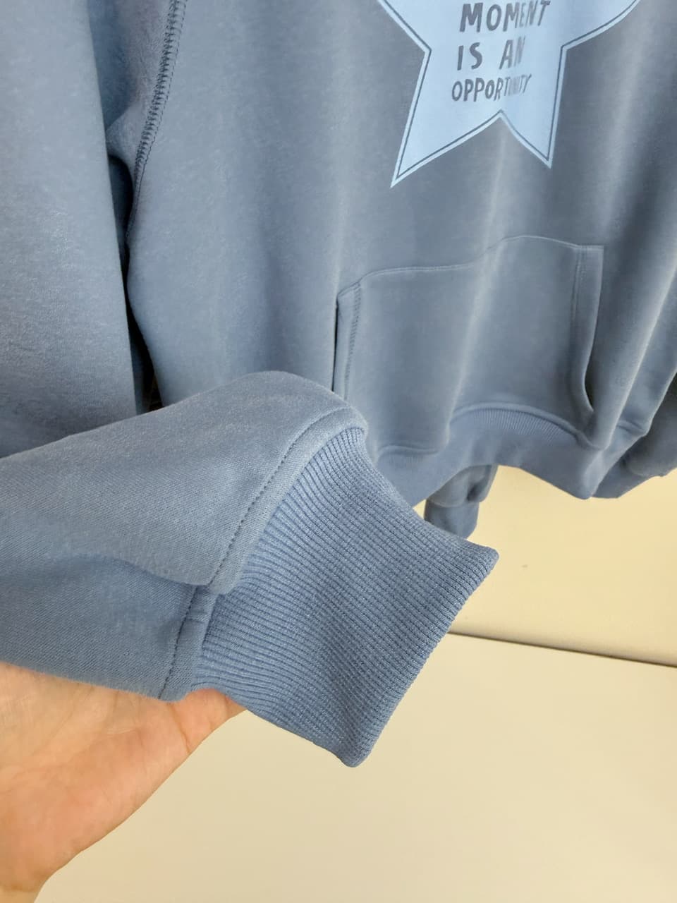 yookson vintage star 높음 그램 다시 하다 오래된 오각형 별 루즈핏 풀오버 후드 티 스웨터 여성 상세 이미지 15
