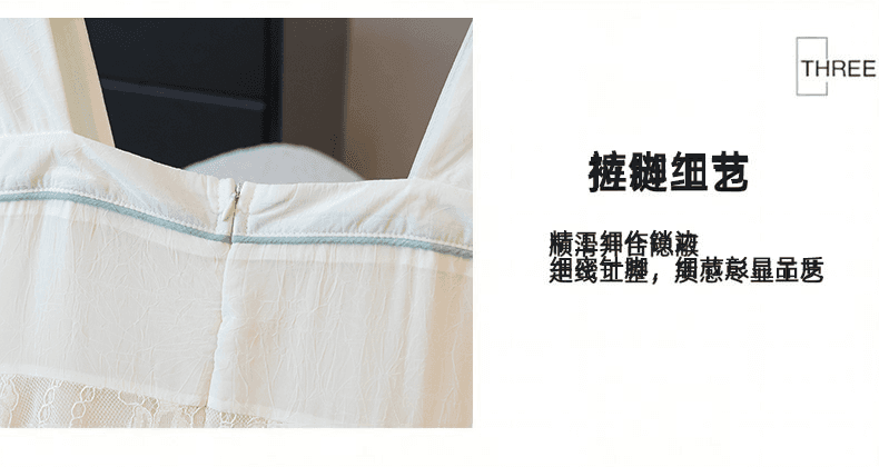 실사 여름 새로운 개선 한푸 무거운 작업 자수 레이스 루즈핏 빅 사이즈 드레스 상세 이미지 6