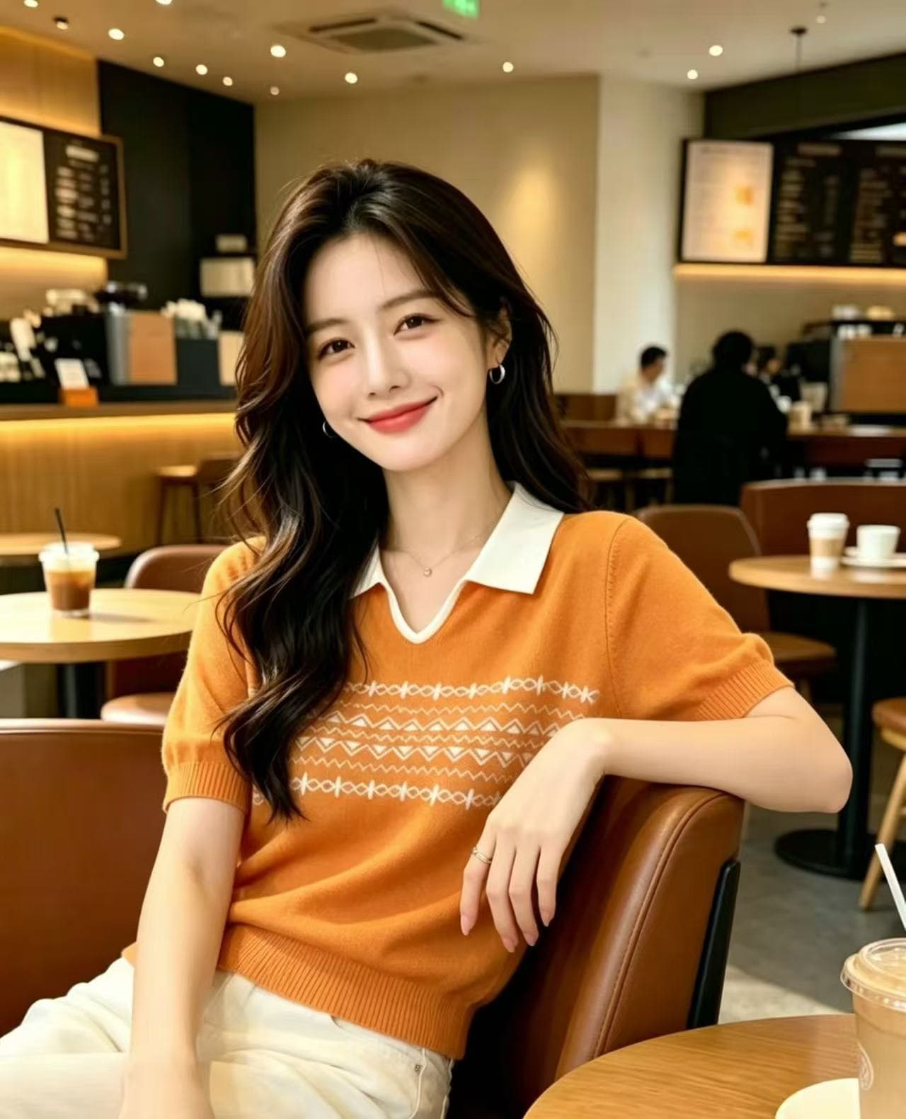 여름 POLO 칼라 니트 여성 의류 반팔 루즈핏 폴로 칼라 패치워크 색상 다용도 얇은 스타일 슬림해 보이는 맨위 티셔츠 기본 셔츠 상세 이미지 7
