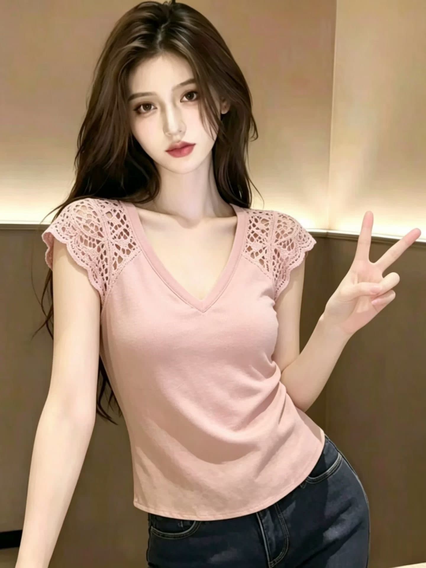 프랑스식 레이스 조각 회색 민소매 캐미솔 2026 여름 알파벳 프린트 벨트 가슴 패드 의류 작은 대중 상세 이미지 3
