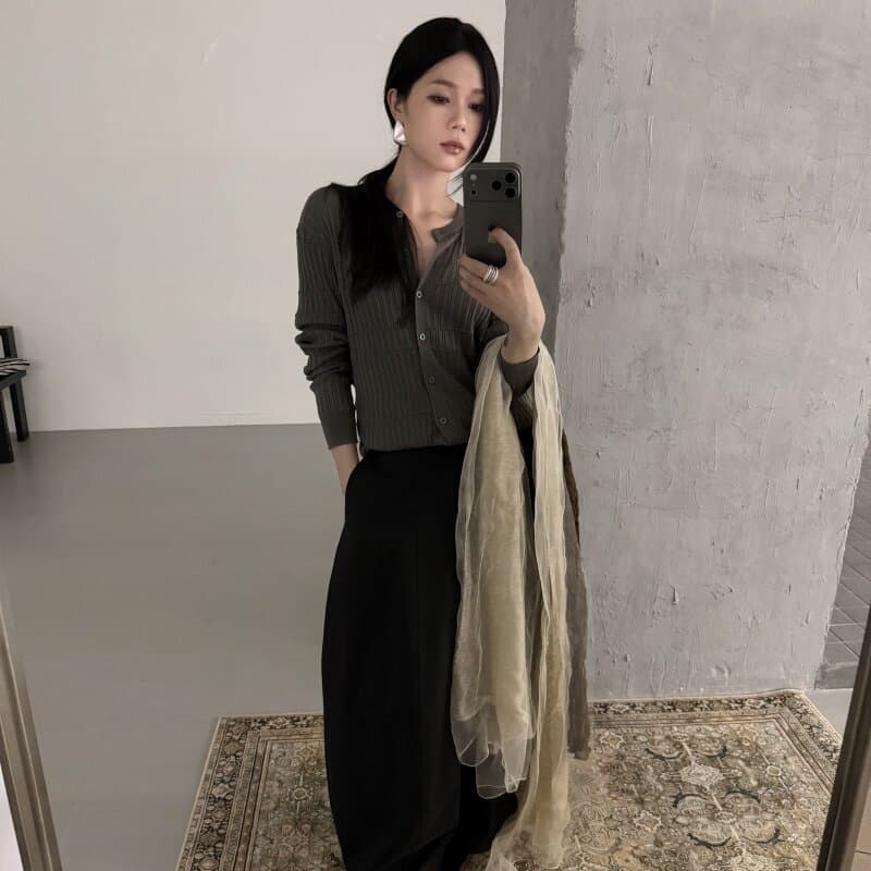 한 부서 화이트 마이크로 ~을 통해 외부 가져 가라. 니트 오픈 가디건 여성 가을 새로운 다용도 디자인 센스 얇은 스타일 미니멀리즘 블라우스 맨위 상세 이미지 21