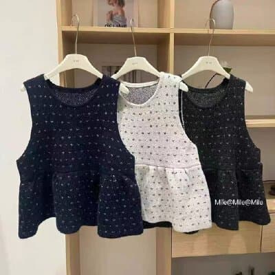 한 부서 하트 꽃무늬 라운드 넥 민소매 베스트 니트 스웨터 여성 봄 가을 새로운 달콤함 연령 감소 스택 착용 조끼 맨위 상세 이미지 1