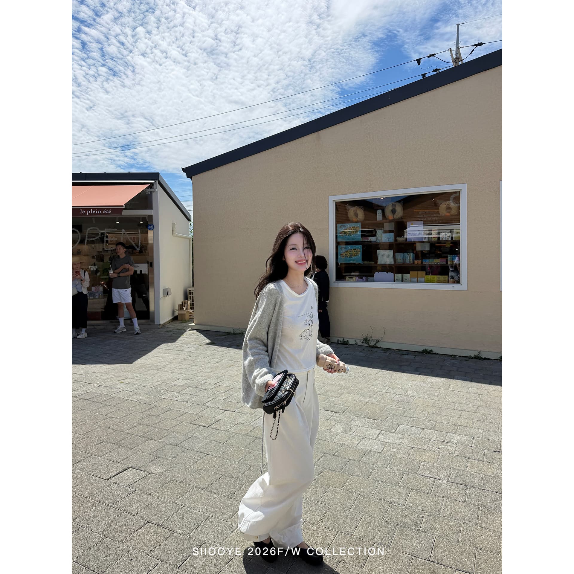 siiooye 남자 플러시 질감 빛 사람들 분위기 포함 양 낙타 털 레이스업 오픈 가디건 스웨터 여자 가을 루즈핏 재킷 이미지 3