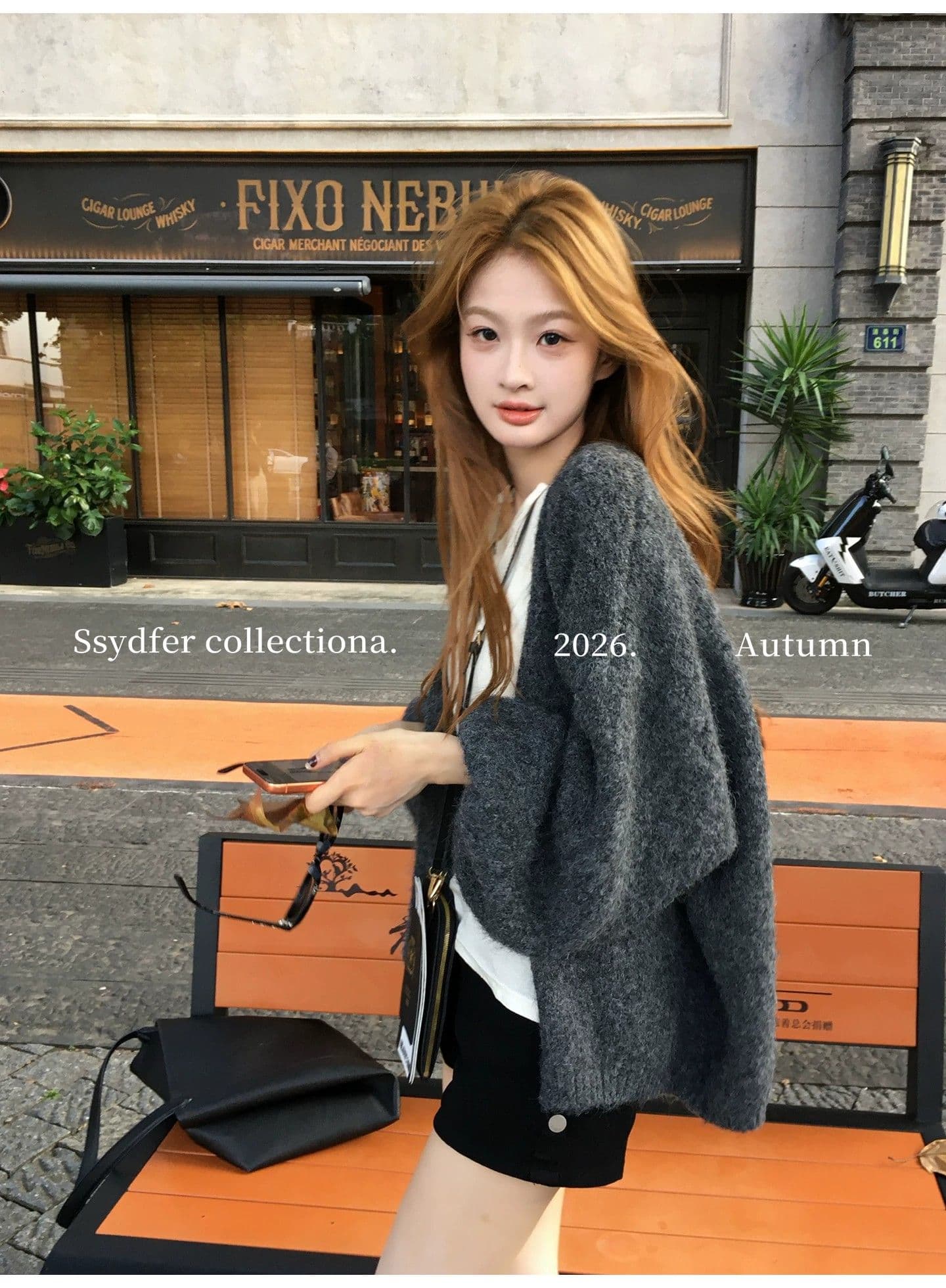 200 만 명 본 ~ 중 스웨터 코트 양모 혼방 니트 오픈 가디건 여성 디자인 센스 가을 상세 이미지 14