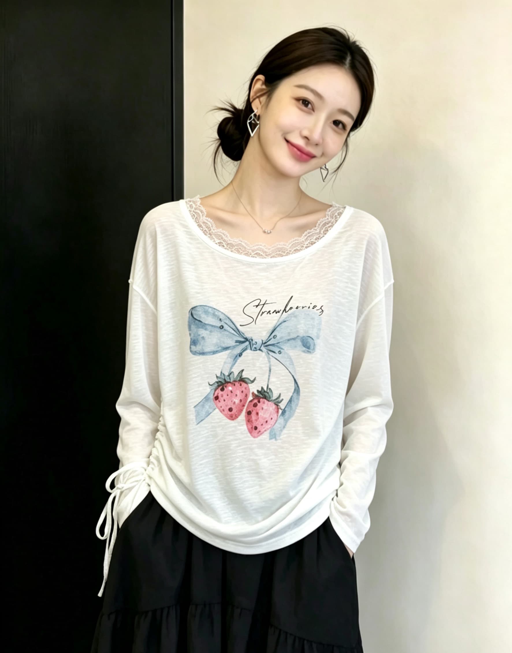 실사 빅 사이즈 새로운 디자인 센스 지방 mm 한국 스타일 느긋한 바람 프린트 자외선 차단 블라우스 연령 감소 다용도 맨위 상세 이미지 6