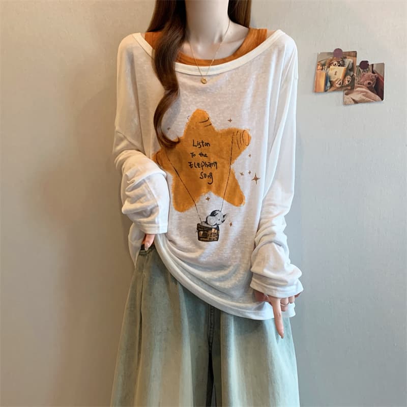 실사 빅 사이즈 새로운 디자인 센스 지방 mm 얼음 실크 Tulle 프린트 태양 보호 셔츠 여성 인사이드 가져 가라. 투피스 조끼 이미지 5