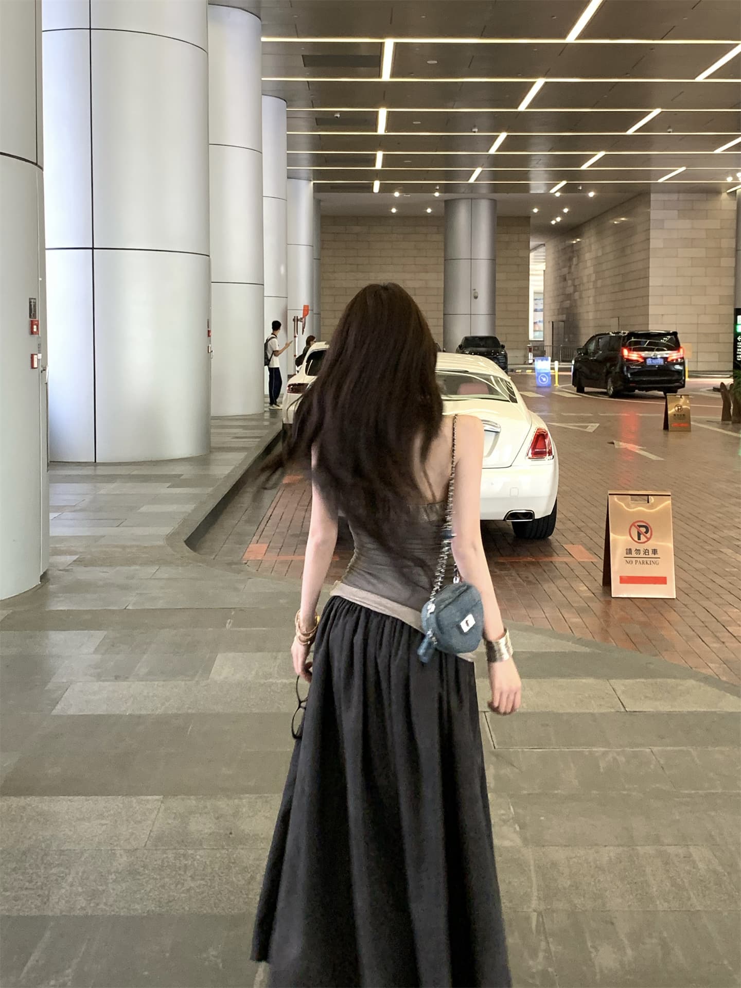 실사 새로운 안개 얼굴 낮음 포화 상태 패치워크 명중 Pleat 튜브탑 디자이너 큐프라 휴가 바람 점프 슈트 롱 스커트 상세 이미지 10