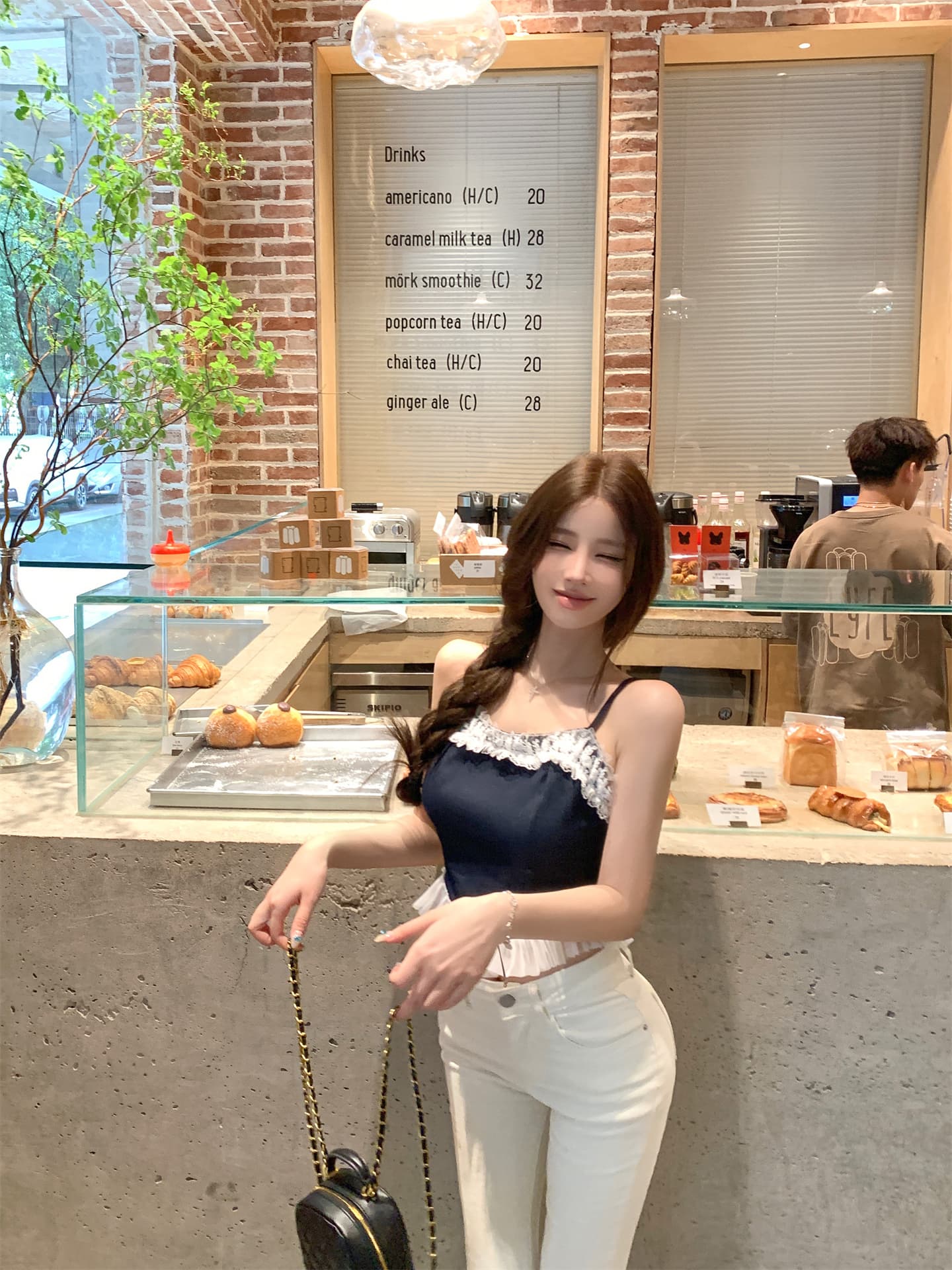 실사 소녀 아로마 모방 데님 레이스 슬립 맨위 여성 디자인 센스 여름 한 마디 드레스 상세 이미지 8