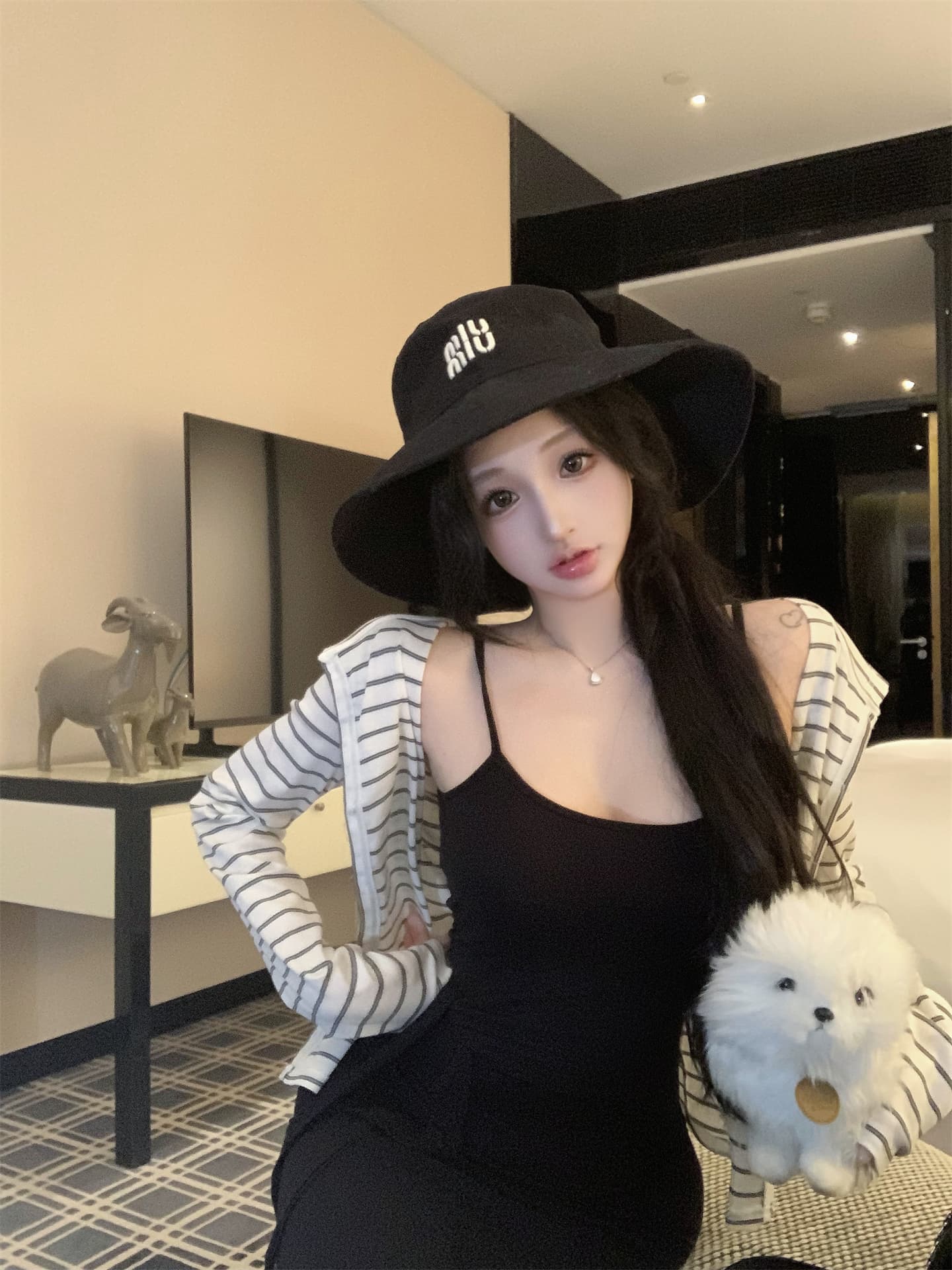 실사 이른 가을 스키니 종이 사람들 비틀림 스트랩 슬립 드레스 여성 가을철 실크 긴팔 자외선 차단 오픈 가디건 상세 이미지 2