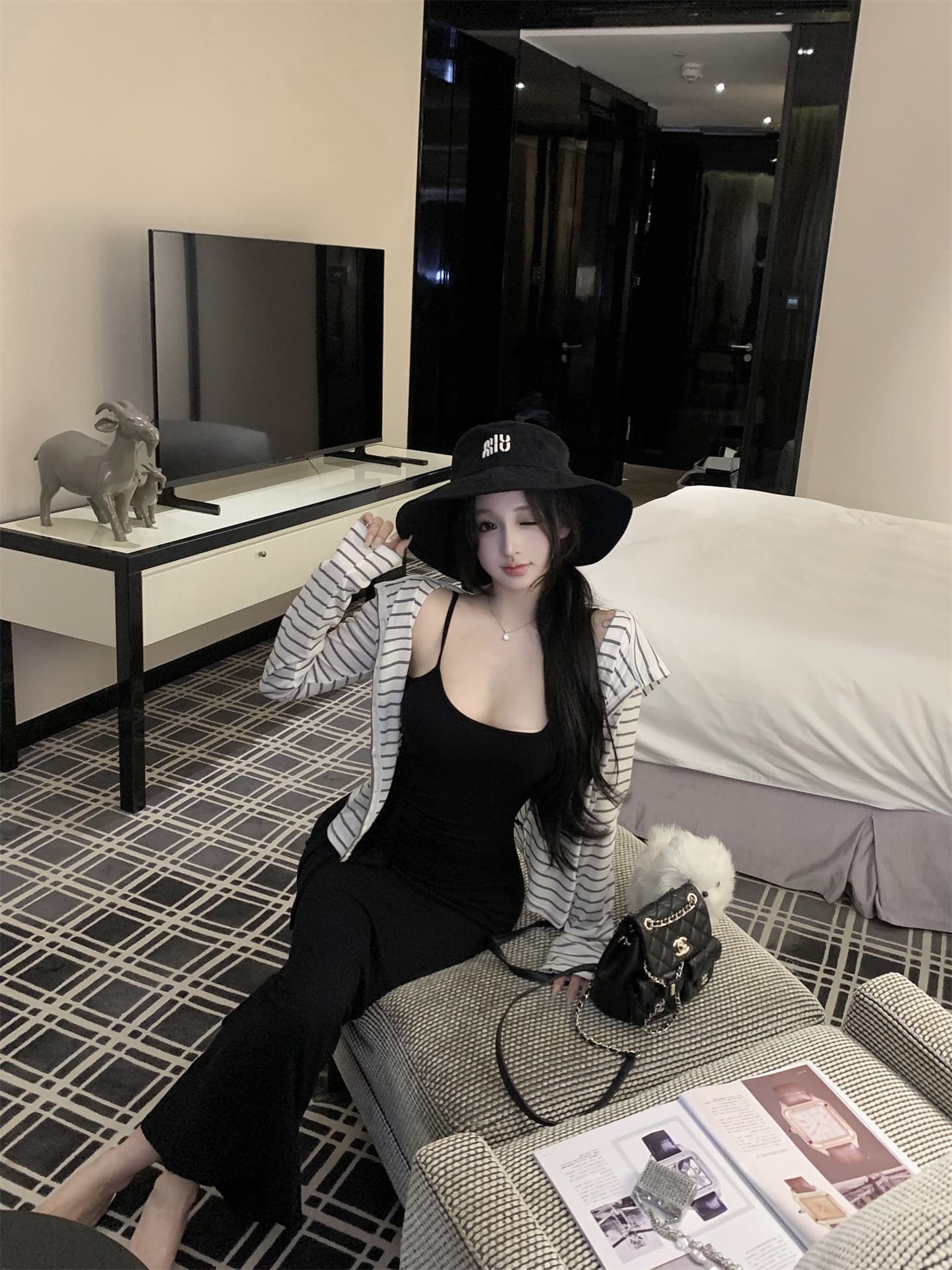 실사 이른 가을 스키니 종이 사람들 비틀림 스트랩 슬립 드레스 여성 가을철 실크 긴팔 자외선 차단 오픈 가디건 상세 이미지 6
