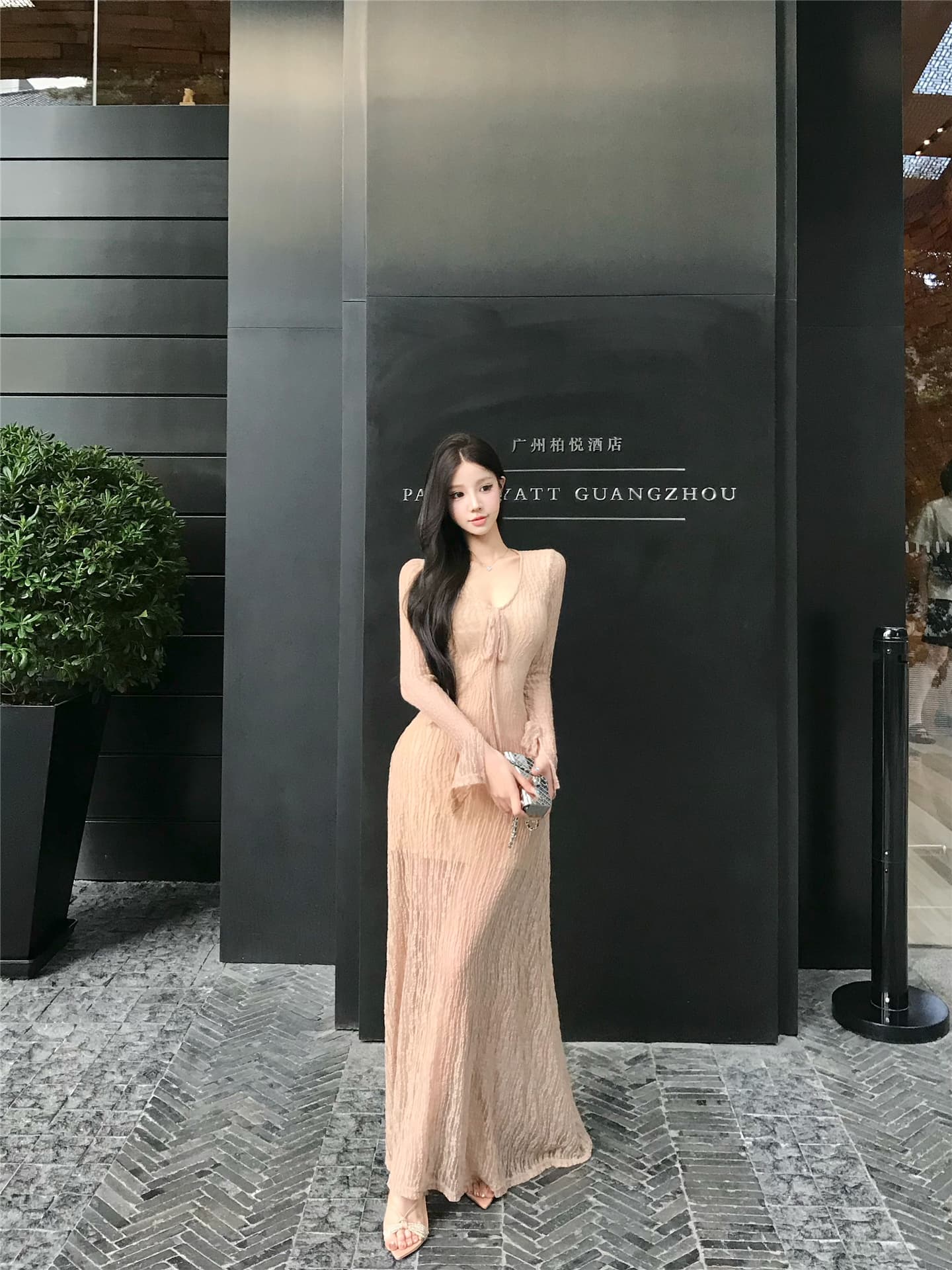 실사 이른 가을 어렴풋이 나타나면 ~ 중 미적 감각 드레스 레이스 레이스업 여성 레트로 분위기 긴팔 프랑스식 롱 스커트 상세 이미지 12