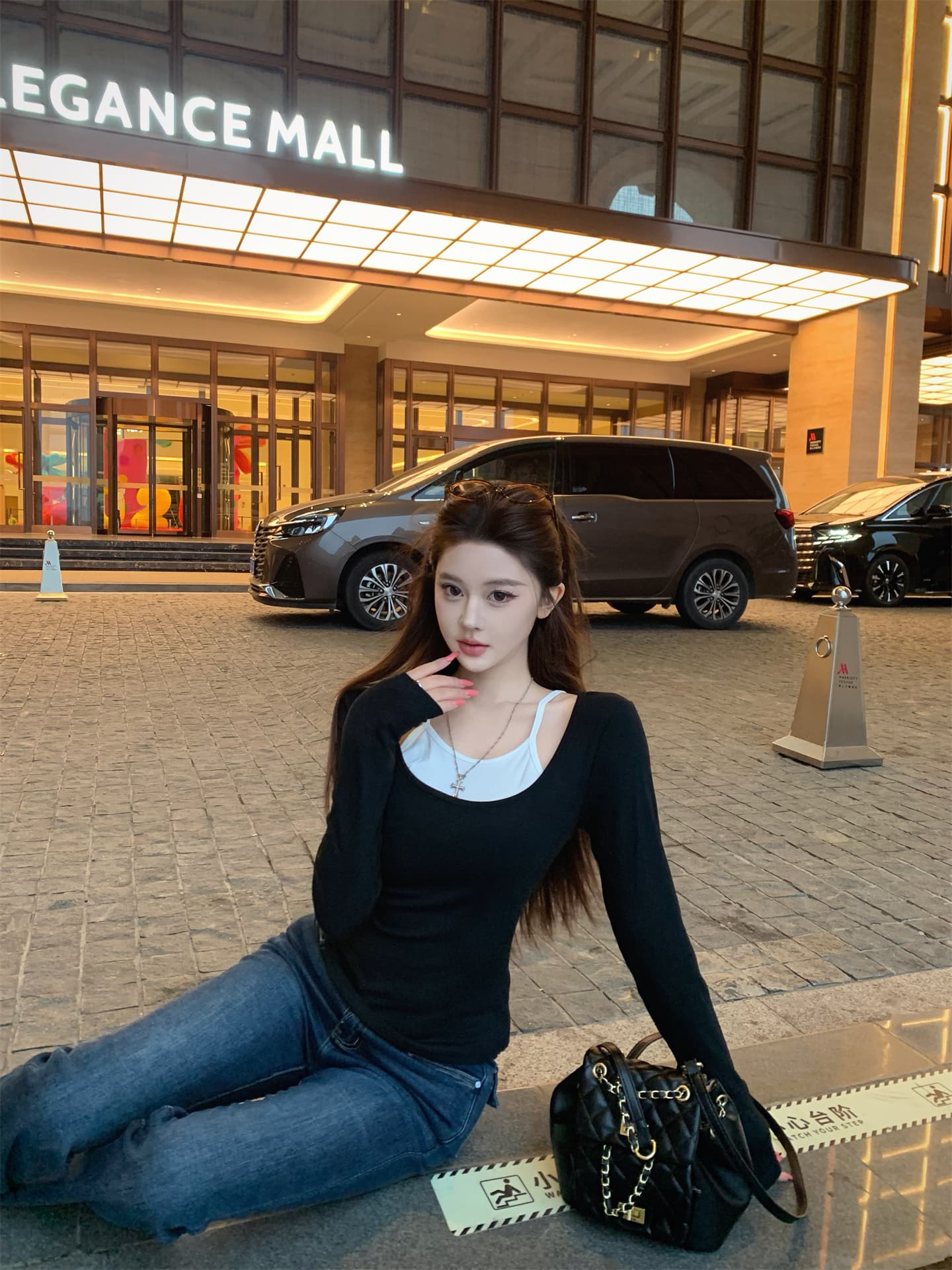 실사 순수한 욕망 섹시함 행침 목 V넥 티셔츠 여성 디자인 센스 페이크 레이어드 스택 착용 몸매 가꾸기 슬림해 보이는 맨위 3 색 상세 이미지 27