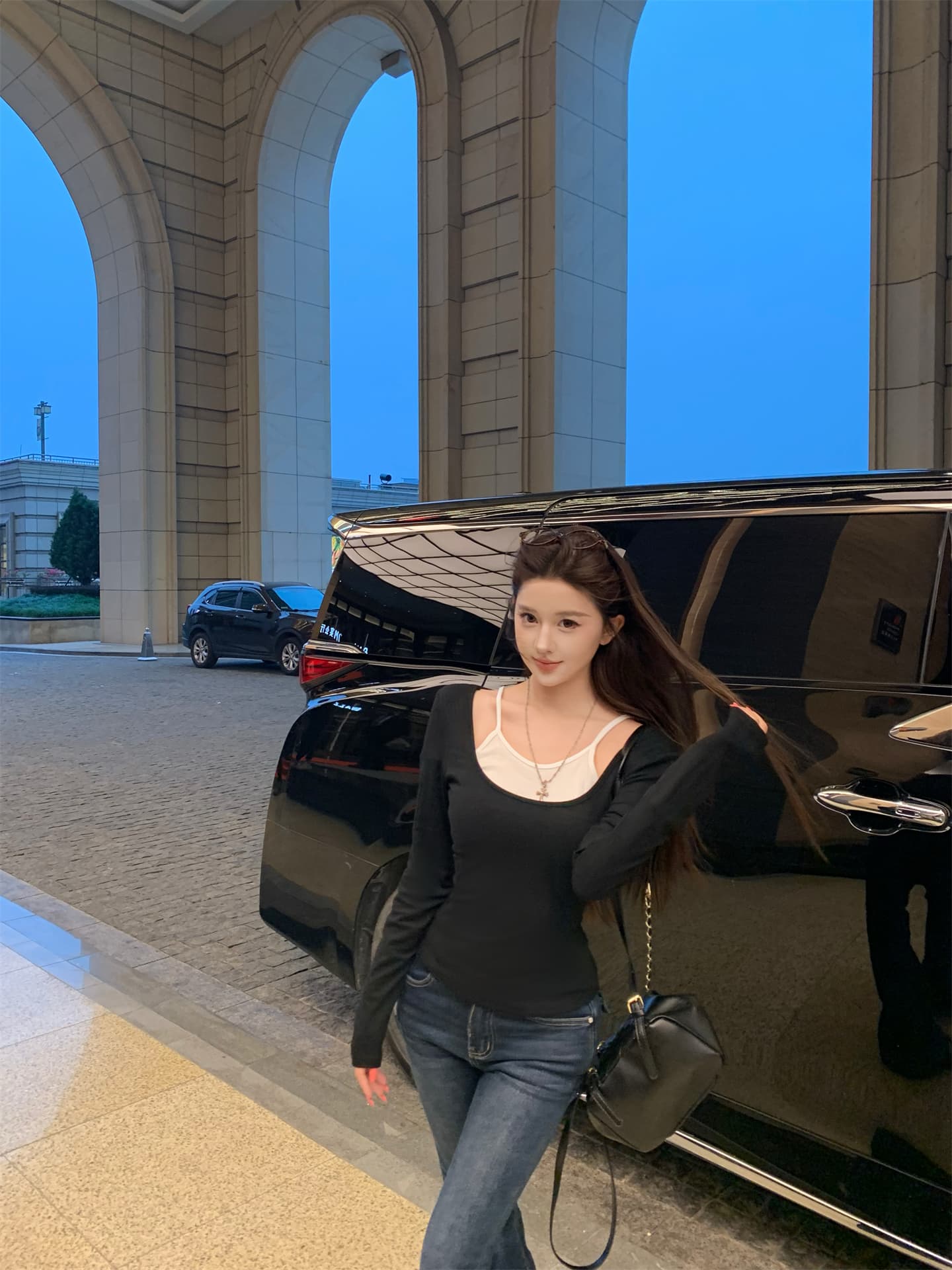 실사 순수한 욕망 섹시함 행침 목 V넥 티셔츠 여성 디자인 센스 페이크 레이어드 스택 착용 몸매 가꾸기 슬림해 보이는 맨위 3 색 상세 이미지 30