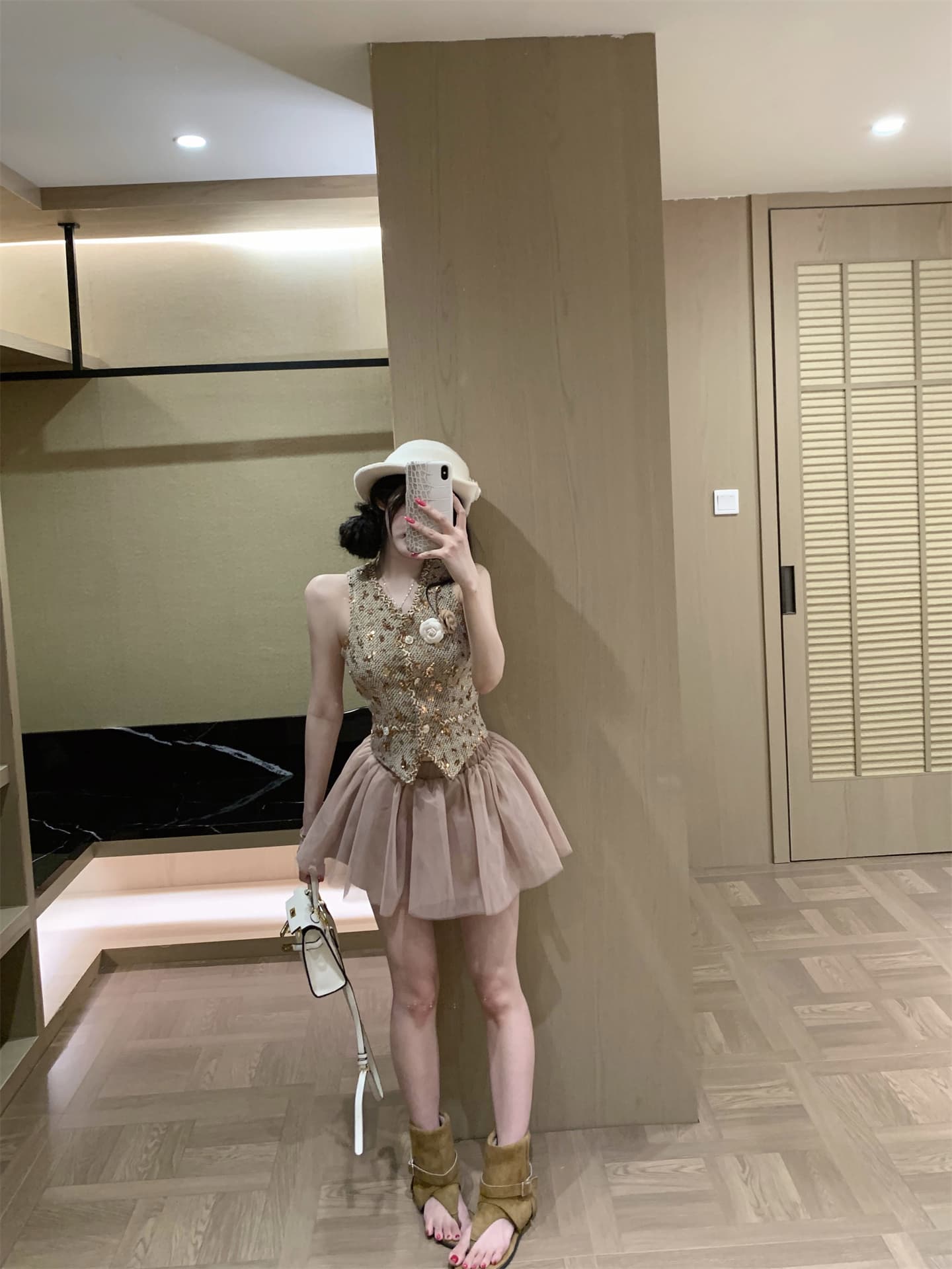 실사 프랑스식 레트로 품격 작은 샤넬 스타일 세트 드레스 여성 고급 센스 베스트 조끼 반신 스커트 투피스 세트 상세 이미지 6