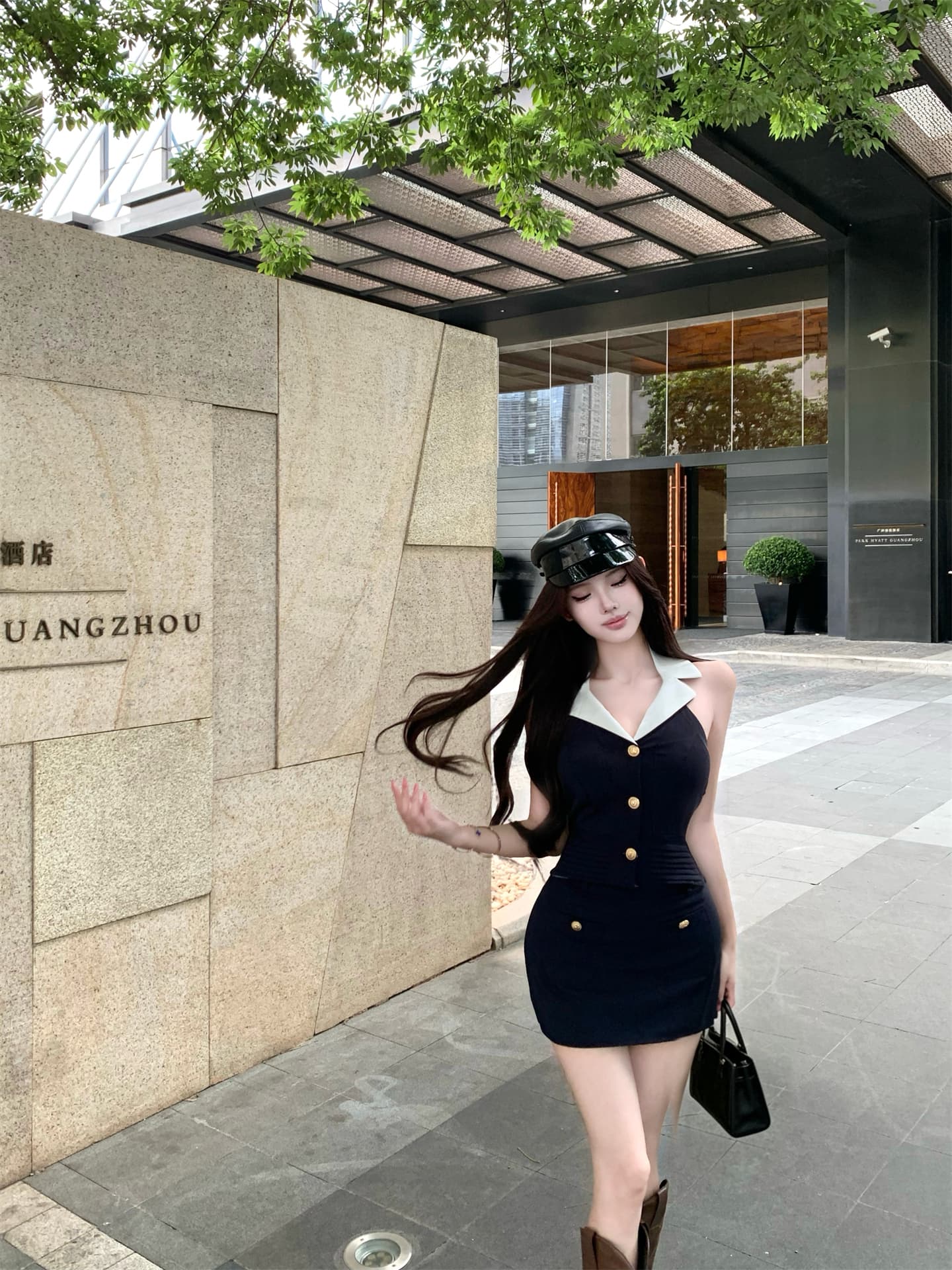 실사 중년 향기로운 향 고유 한 골드 버클 샤오시엔 행침 목 캐미솔 타이트 스커트 반 스커트 투피스 슈트 여성 상세 이미지 21