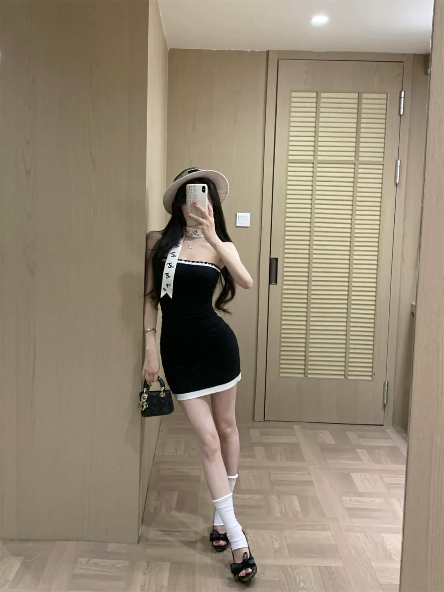 실사 새로운 레트로 Jiao 예쁜 샤오시엔 튜브탑 니트 순수한 욕망 타이트 스커트 여성 드레스 가치가 없다. 리본 이미지 3
