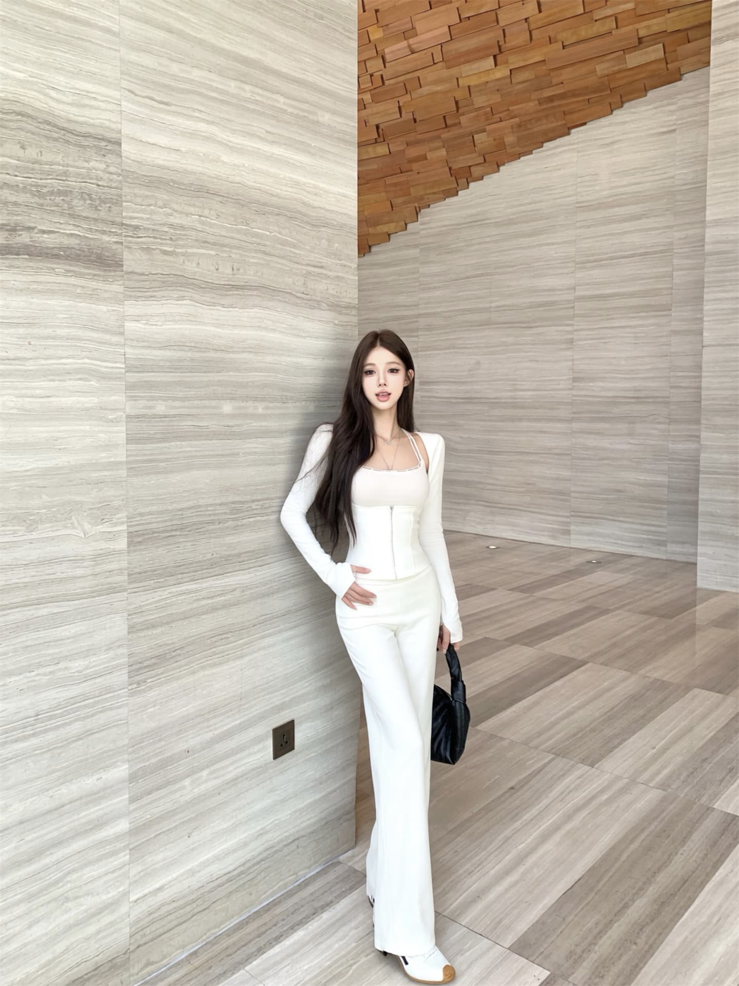 실사 이른 가을 새로운 한 부서 캐주얼 세트 긴팔 후드 재킷 행침 목 맨위 캐주얼 긴 바지 여성 상세 이미지 7