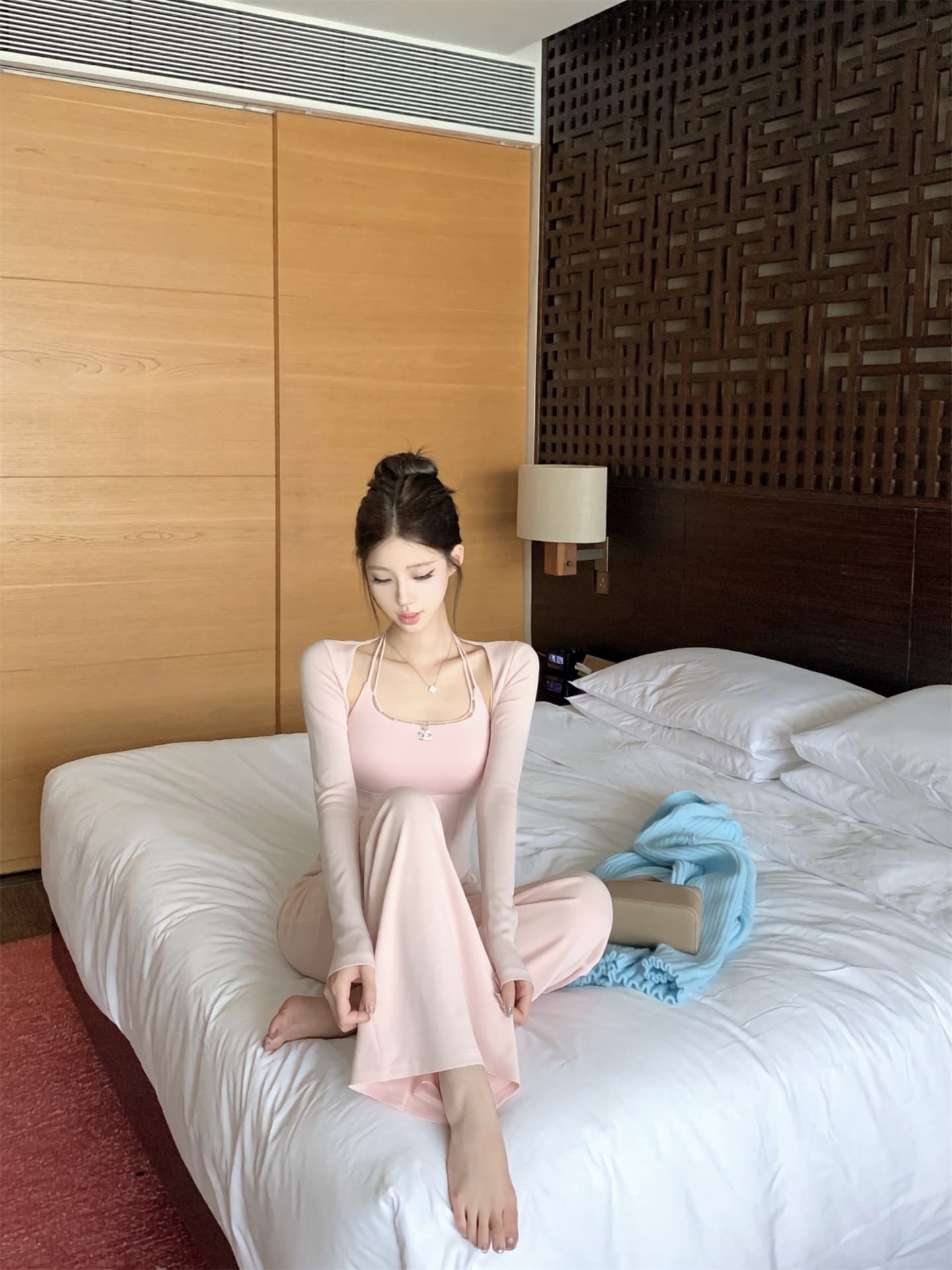 실사 이른 가을 새로운 한 부서 캐주얼 세트 긴팔 후드 재킷 행침 목 맨위 캐주얼 긴 바지 여성 상세 이미지 15