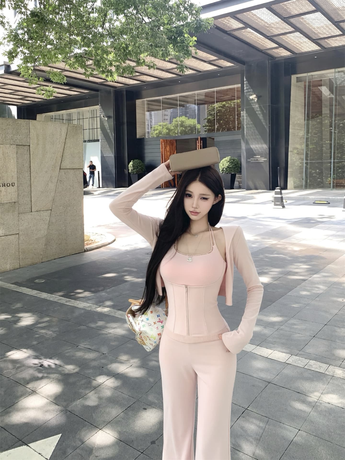 실사 이른 가을 새로운 한 부서 캐주얼 세트 긴팔 후드 재킷 행침 목 맨위 캐주얼 긴 바지 여성 상세 이미지 17