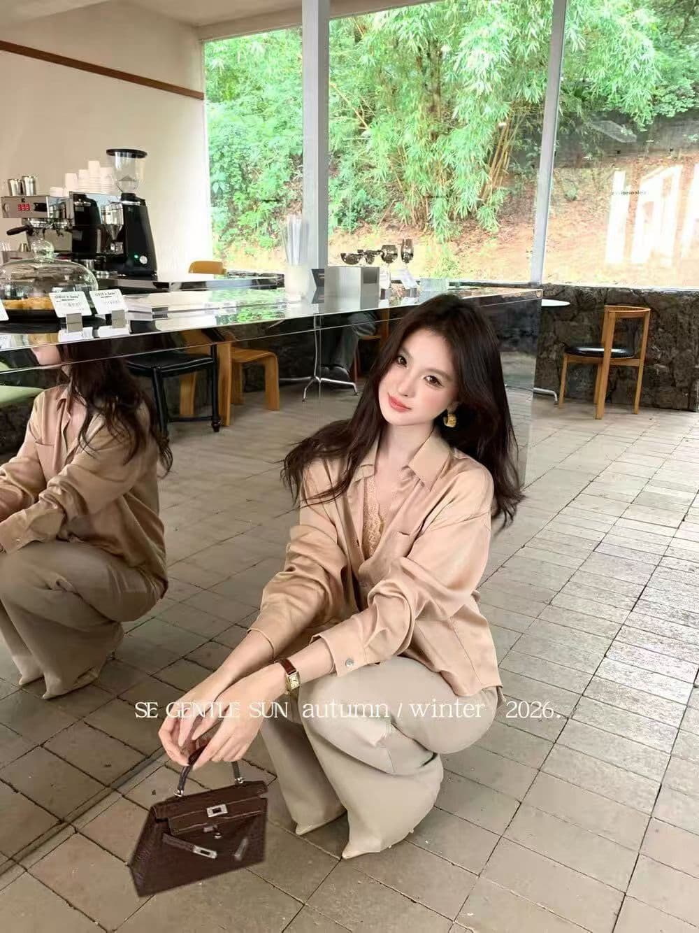 한국 스타일 chic 가을 새로운 미니멀리즘 일상 캐주얼 다용도 긴팔 셔츠 상세 이미지 1