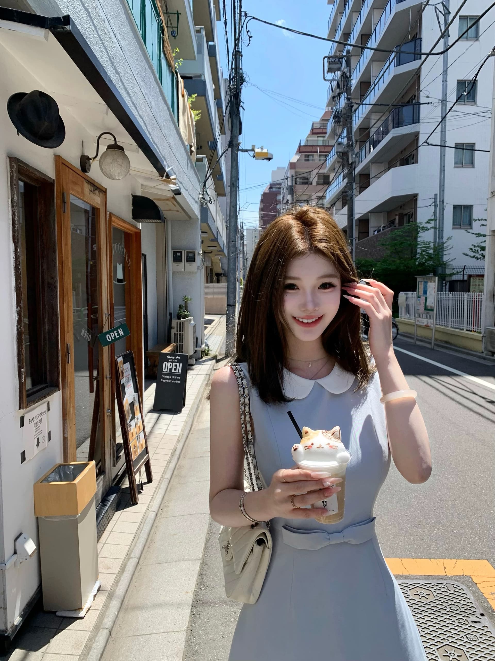 05 26 jmshop 윈저 미스 tr 사선 무늬 웨스트 로드 중 베이비 칼라 드레스 한 마디 민소매 조끼 스커트 상세 이미지 2