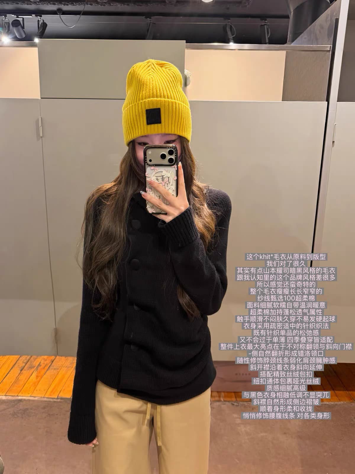 yangzifan 다크 부서 비대칭 단추 디자인 두꺼운 바늘 공예 흔들다 측면 폴로 칼라 스웨터 여자 이미지 2