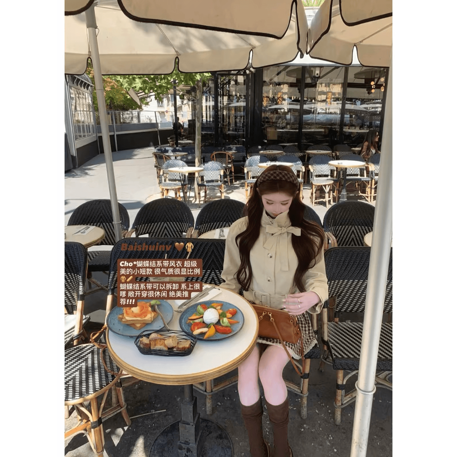 화이트 워터 여성 miu 부서 천 골드 거품 소매 자수 여성 드레스 이른 가을 디자인 센스 루즈핏 쇼트 스타일 드레스 이미지 5
