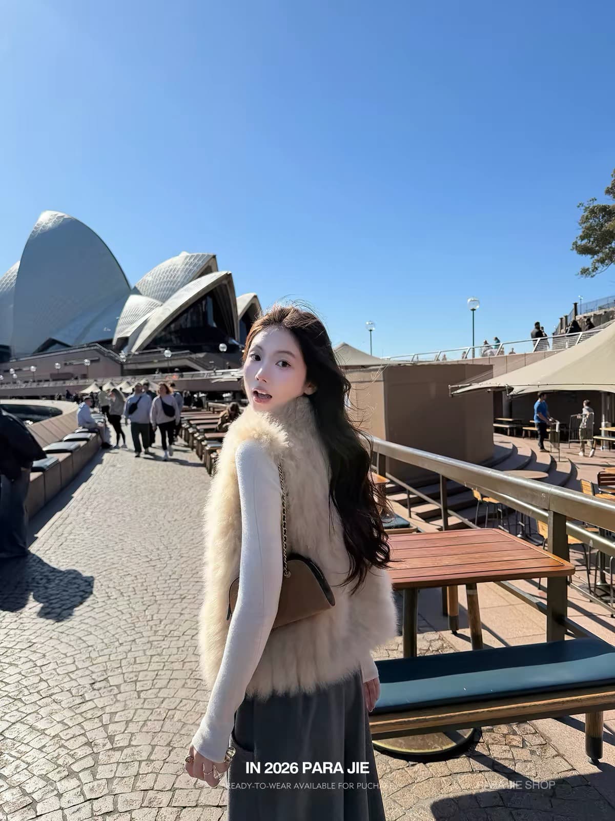 para jie 시 지에 구름 벨벳 양모 자르다 분위기 모피 베스트 환경 보호 에디션 푹신한 조끼 이미지 2