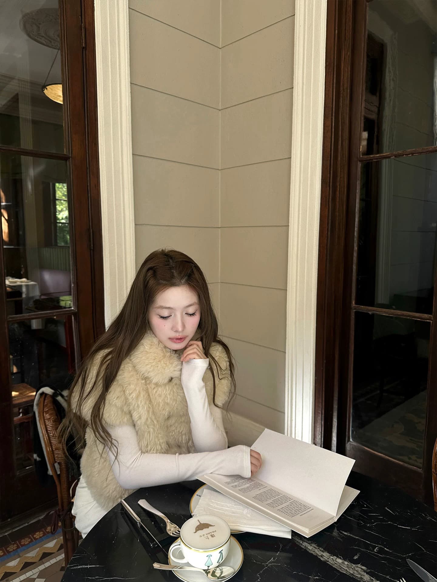 siiooye 세대 경관 산 피모 하나 환경 보호 모피 베스트 작은 외투 모피 재킷 짧은 맨위 어깨 이미지 4