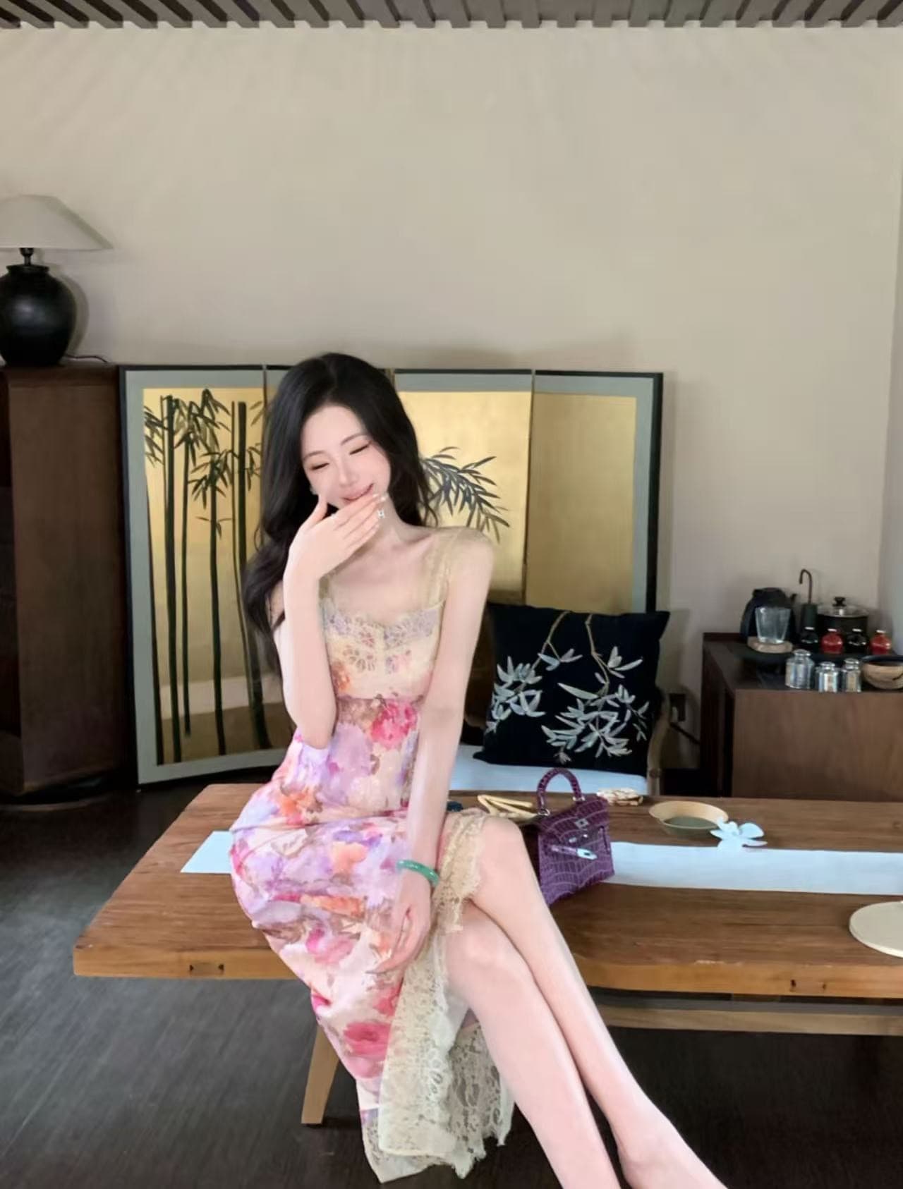 선물 물품 우아한 조 맞춤 하느님 뒷 정원 유화 장미 헤일로 염색 레이스 조각 드레스 dyzy 이미지 3