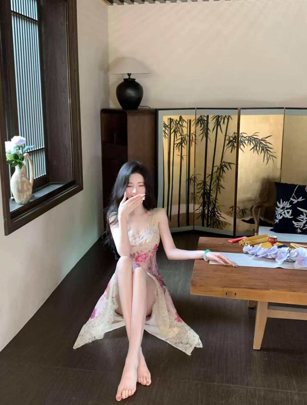 선물 물품 우아한 조 맞춤 하느님 뒷 정원 유화 장미 헤일로 염색 레이스 조각 드레스 dyzy 이미지 4
