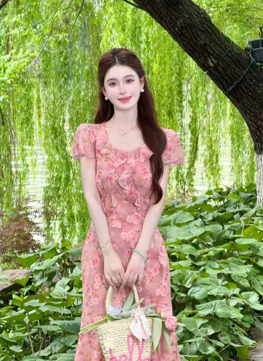 선물 물품 lili 리 리 가족 장미 속삭임 프랑스식 낭만주의 휴가 바람 프릴 인어 꼬리 드레스 이미지 4