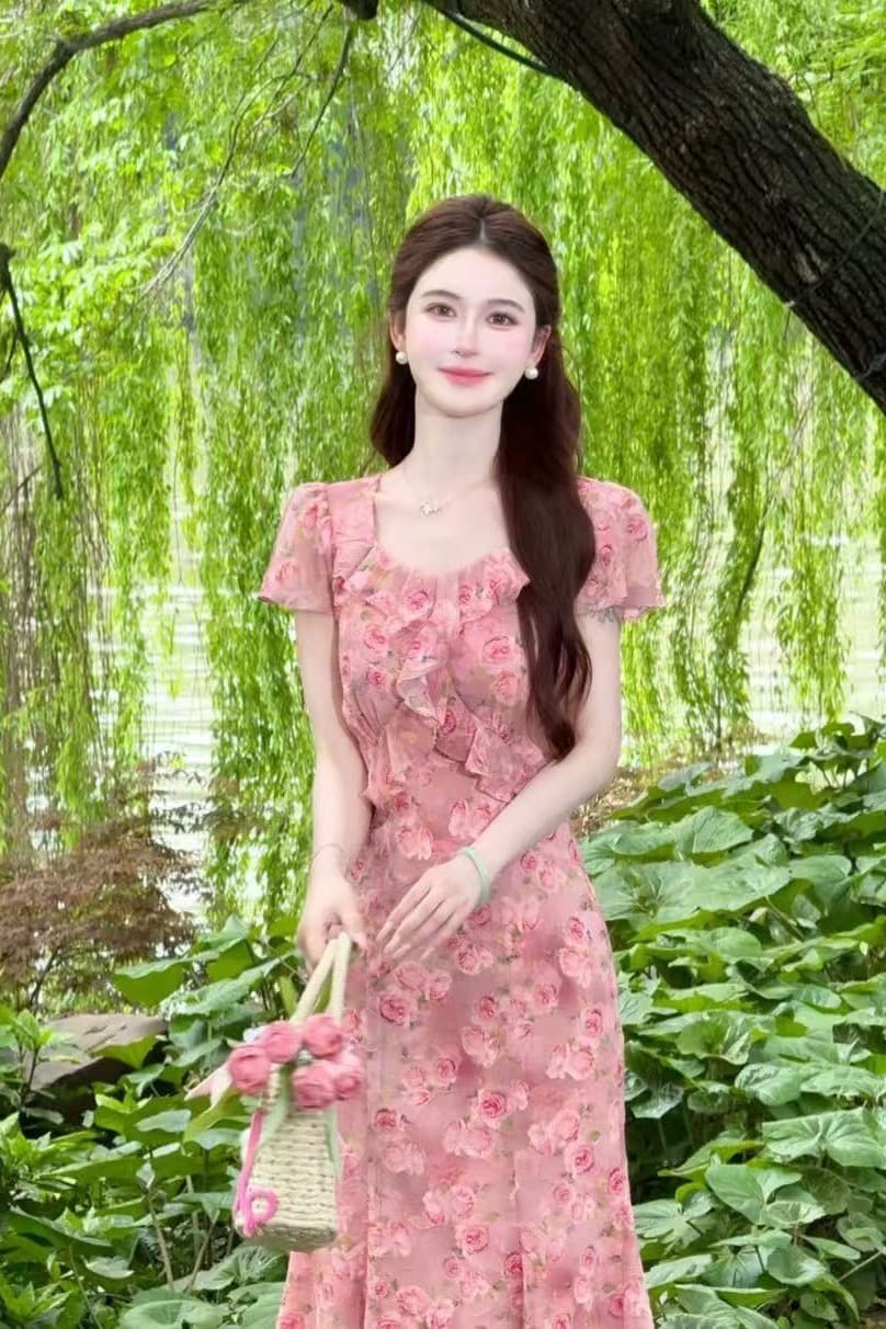 선물 물품 lili 리 리 가족 장미 속삭임 프랑스식 낭만주의 휴가 바람 프릴 인어 꼬리 드레스