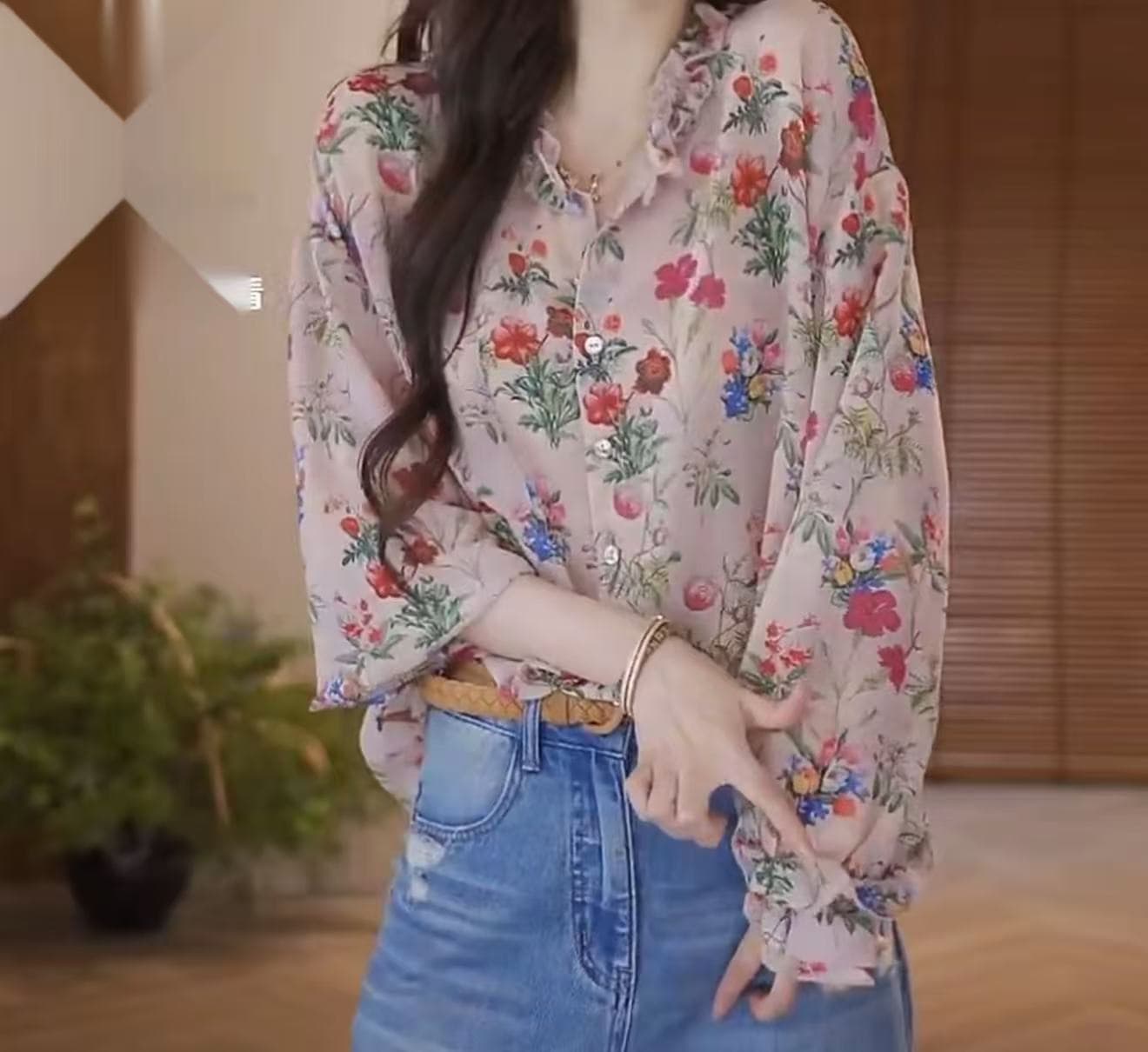 boxue 브로케이드 와일드 주간 실크 통기성 고급 센스 전원 꽃무늬 빛 럭셔리 맨위 이미지 3