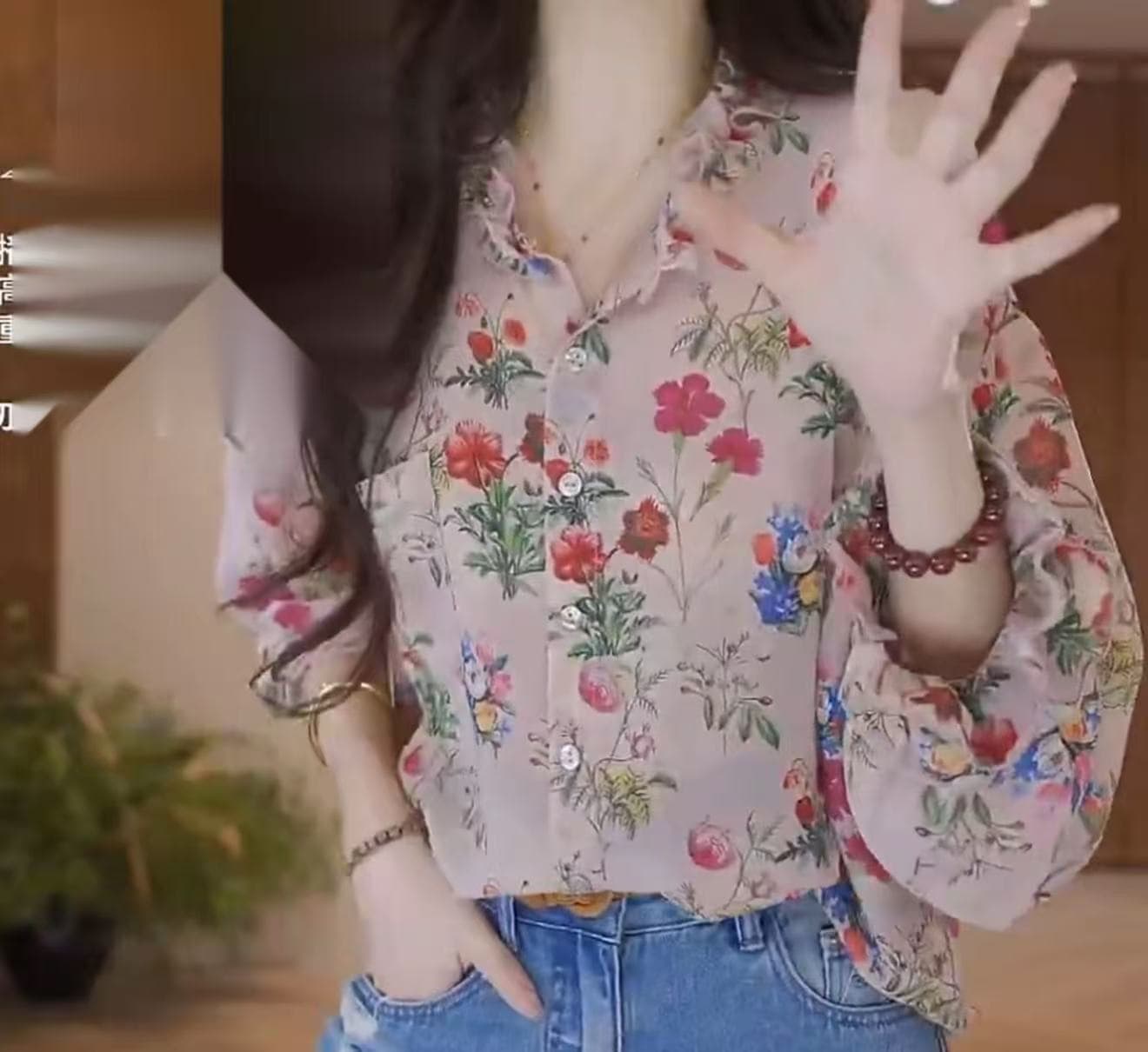 boxue 브로케이드 와일드 주간 실크 통기성 고급 센스 전원 꽃무늬 빛 럭셔리 맨위 이미지 4