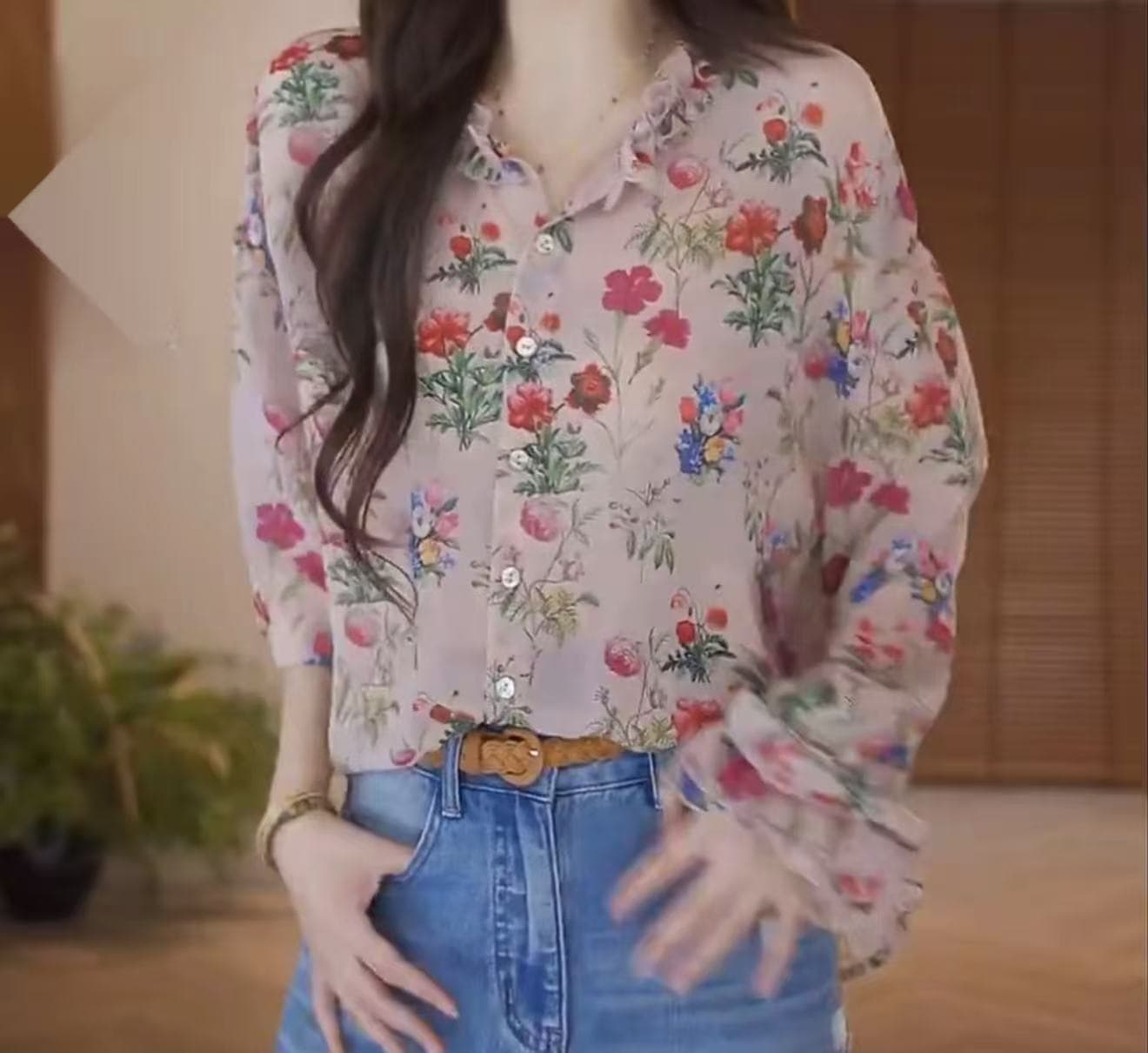 boxue 브로케이드 와일드 주간 실크 통기성 고급 센스 전원 꽃무늬 빛 럭셔리 맨위