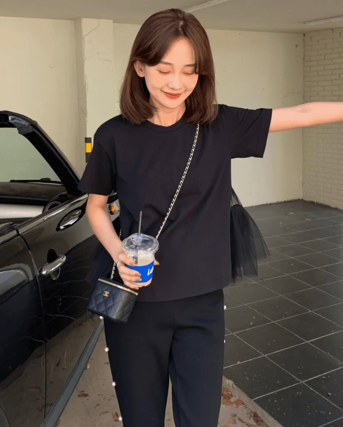 일본과 한국 부서 섹시함 개성 패치워크 실 인터넷 패션 티셔츠 여성 대 에디션 대외 무역 섹션 여름 디자인 센스 맨위 트렌디 상세 이미지 6