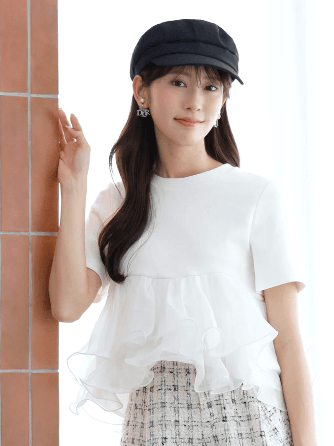 일본식 새로운 여름 푹신한 유럽 오간자 프릴 연결 싸움 반팔 면 맨위 패션 반팔 티셔츠 상세 이미지 34