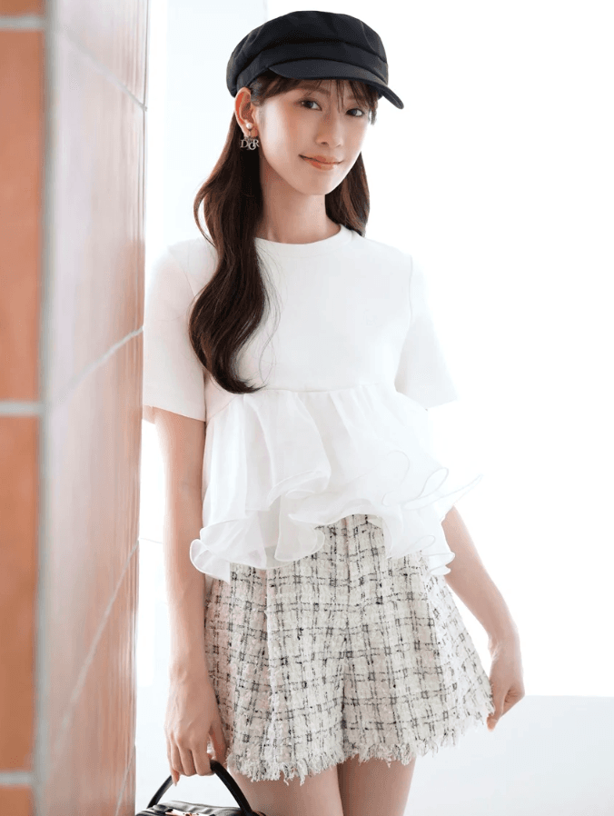 일본식 새로운 여름 푹신한 유럽 오간자 프릴 연결 싸움 반팔 면 맨위 패션 반팔 티셔츠 상세 이미지 40