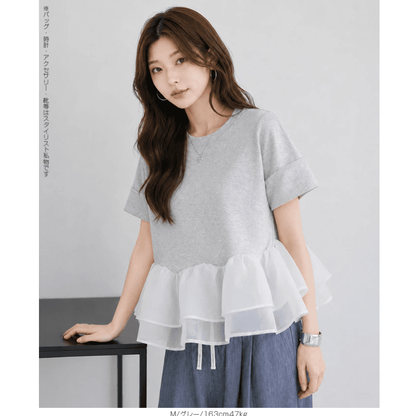 여름 새로운 품격 여름 디자인 센스 여성 패치워크 맨위 반팔 티셔츠 상세 이미지 16