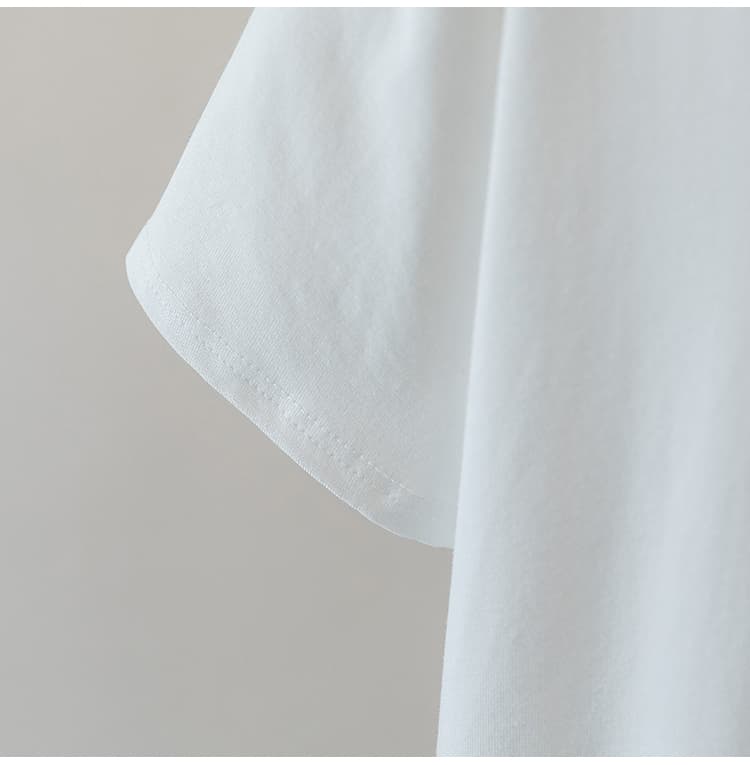 실사 빅 사이즈 여성 의류 반팔 티셔츠 여성 V넥 불규칙 디자인 센스 펌프 로프 주름 여름 새로운 만나는 맨위 상세 이미지 28