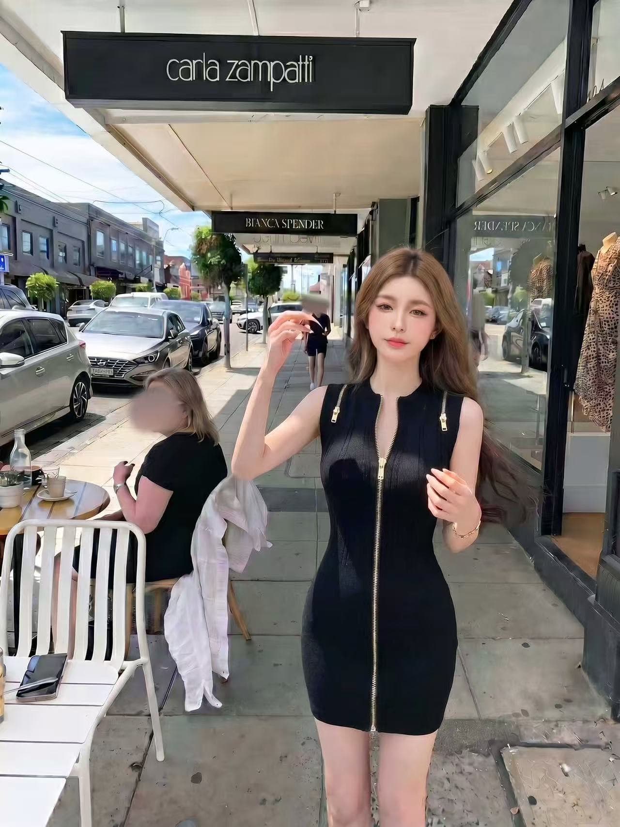 프랑스식 미니멀리즘 순수한 욕망 바람 니트 드레스 여름 새로운 디자인 센스 작은 대중 슬림해 보이는 다용도 미니 스커트 이미지 2